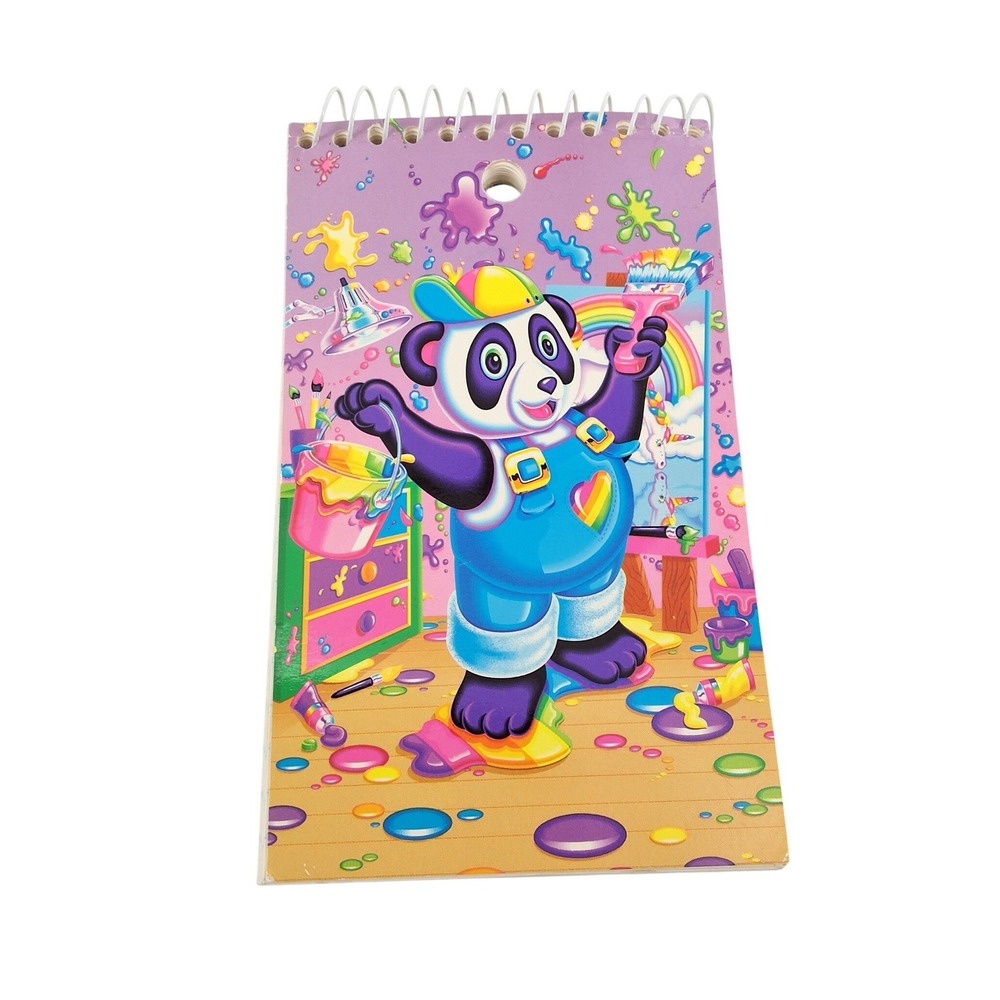 Vintage Lisa Frank Painter Panda Memo Book 3x5 Spiral Notebook 60 Sheets 90s